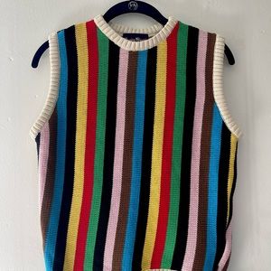 Rowing Blazers Cotton Knit Croquet Stripe Sweater Vest (XS)